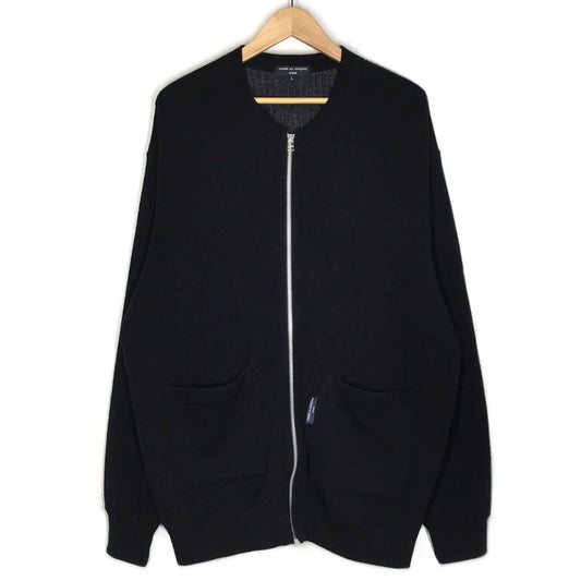 COMME des GARCONS HOMME | コムデギャルソンオム 23AW ウール天竺×ツイード縮絨ジップカーディガン カーディガン HL-T019 ブラック サイズ：L【倉吉店】