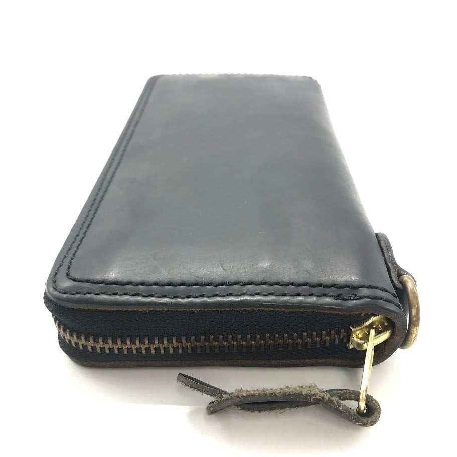AVIREX | アヴィレックス HORWEEN LEATHER LONG ROUND ZIPPER WALLET ラウンドファスナー長財布 長財布 ブラック【倉吉店】
