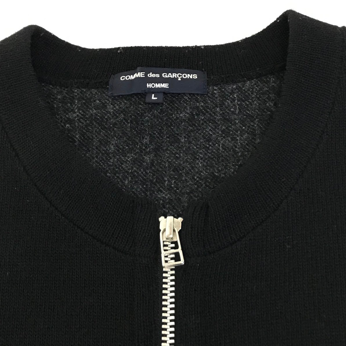 COMME des GARCONS HOMME | コムデギャルソンオム 23AW ウール天竺×ツイード縮絨ジップカーディガン カーディガン HL-T019 ブラック サイズ：L【倉吉店】