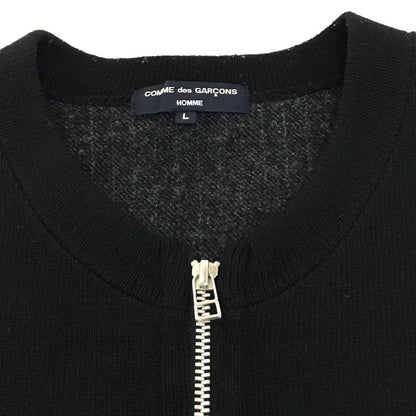 COMME des GARCONS HOMME | コムデギャルソンオム 23AW ウール天竺×ツイード縮絨ジップカーディガン カーディガン HL-T019 ブラック サイズ：L【倉吉店】
