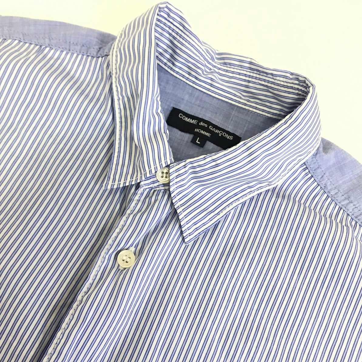 COMME des GARCONS HOMME | コムデギャルソンオム ストライプ柄 半袖シャツ HM-B024 ブルー サイズ：L【倉吉店】