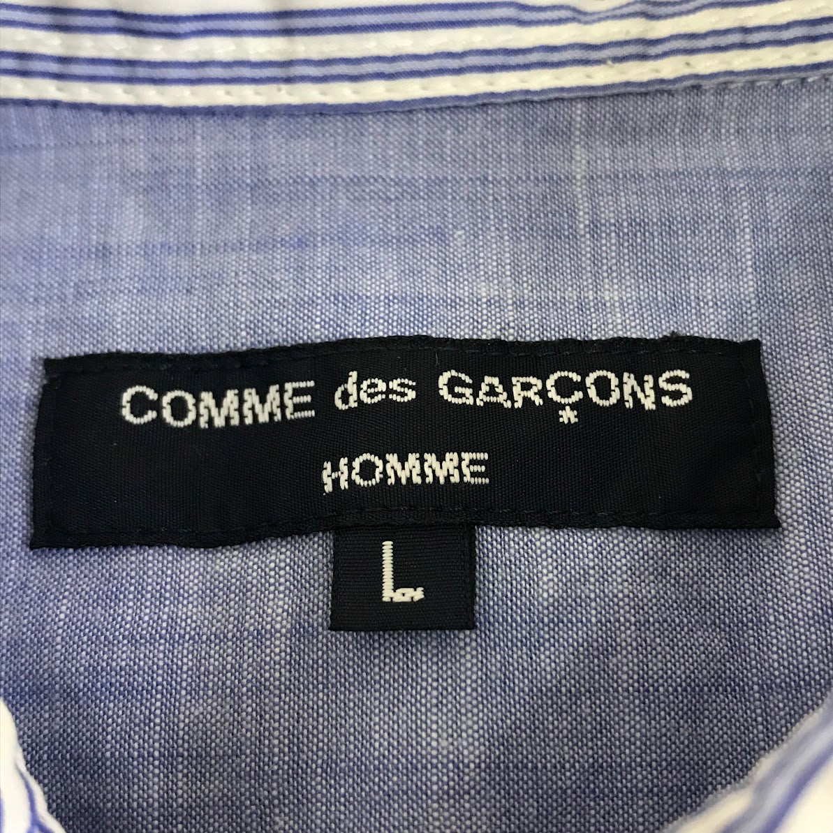 COMME des GARCONS HOMME | コムデギャルソンオム ストライプ柄 半袖シャツ HM-B024 ブルー サイズ：L【倉吉店】