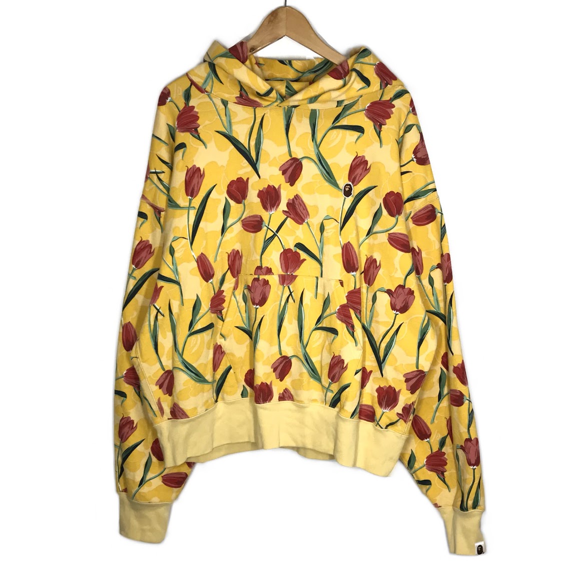 A BATHING APE | アベイシングエイプ TULIP CAMO プルオーバーパーカー チューリップ柄 パーカー 001PPK802004L イエロー サイズ：M【倉吉店】