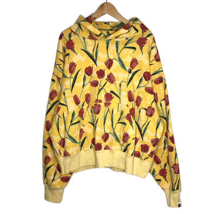 A BATHING APE | アベイシングエイプ TULIP CAMO プルオーバーパーカー チューリップ柄 パーカー 001PPK802004L イエロー サイズ：M【倉吉店】