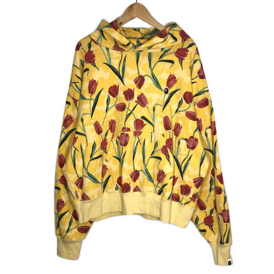 A BATHING APE | アベイシングエイプ TULIP CAMO プルオーバーパーカー チューリップ柄 パーカー 001PPK802004L イエロー サイズ：M【倉吉店】