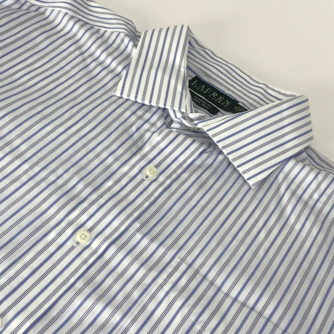 RALPH LAUREN | ラルフローレン 80S CLASSIC FIT ストライプ柄 サイズ:18 長袖シャツ ブルー【倉吉店】