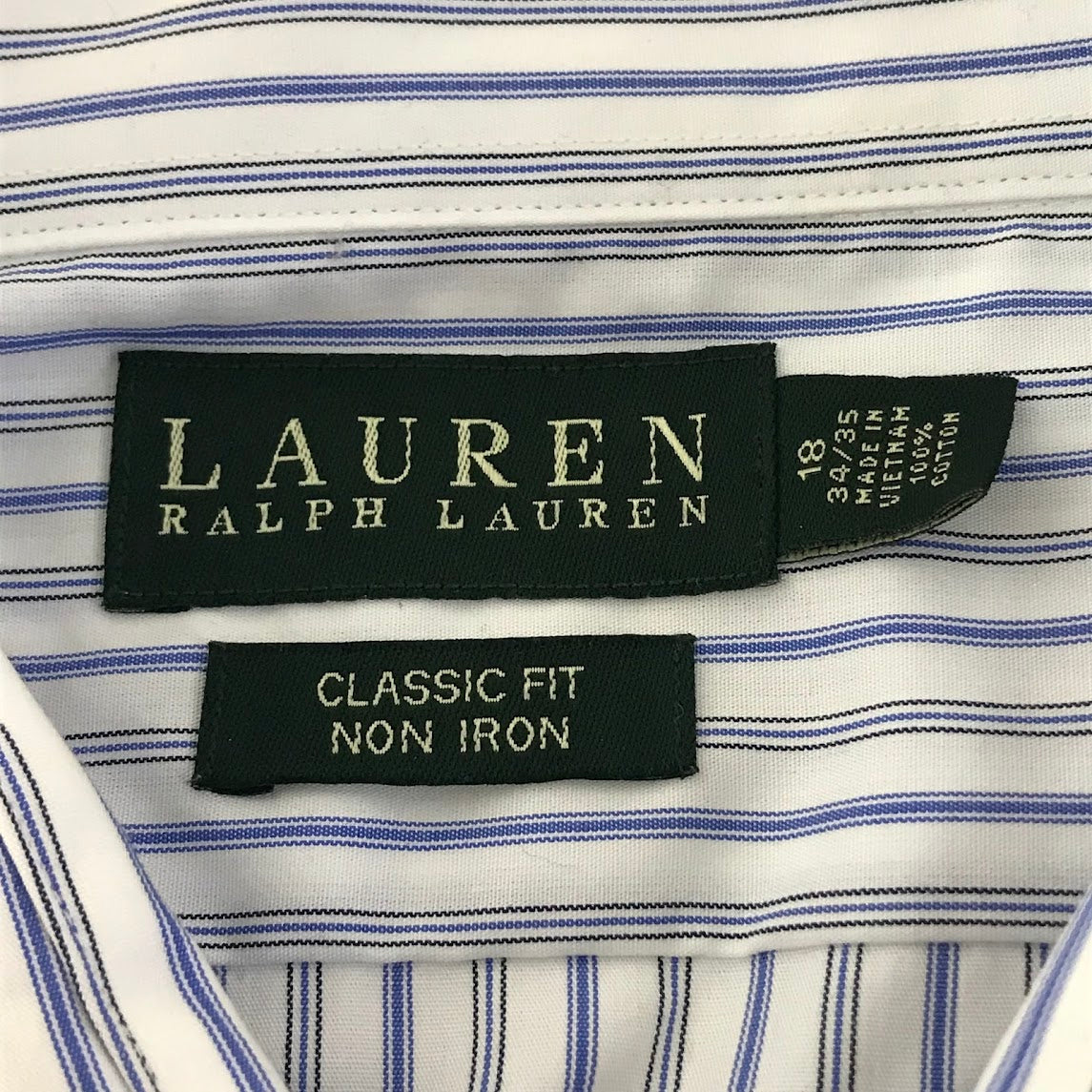 RALPH LAUREN | ラルフローレン 80S CLASSIC FIT ストライプ柄 サイズ:18 長袖シャツ ブルー【倉吉店】