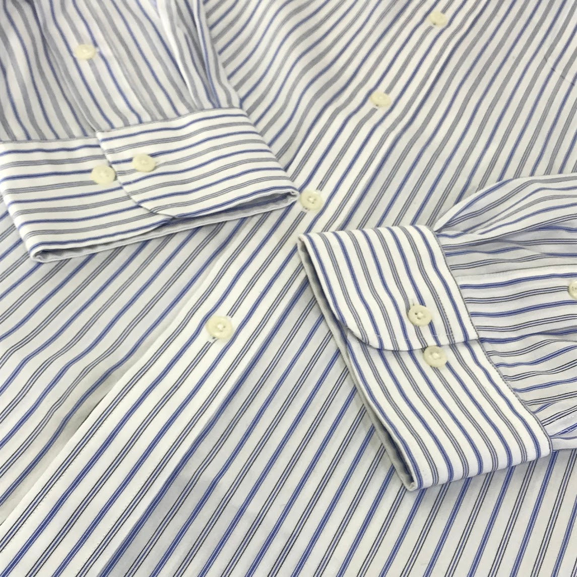RALPH LAUREN | ラルフローレン 80S CLASSIC FIT ストライプ柄 サイズ:18 長袖シャツ ブルー【倉吉店】