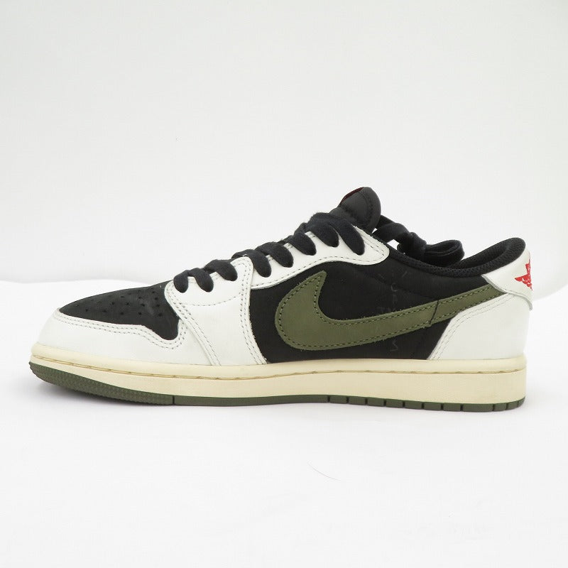 NIKE | ナイキ Travis Scott×Women's AJ1 Low OG Olive' FB鑑定済 スニーカー DZ4137-106 サイズ:24.0cm ブラック × カーキ 24cm【瀬戸大橋店】