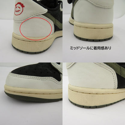 NIKE | ナイキ Travis Scott×Women's AJ1 Low OG Olive' FB鑑定済 スニーカー DZ4137-106 サイズ:24.0cm ブラック × カーキ 24cm【瀬戸大橋店】