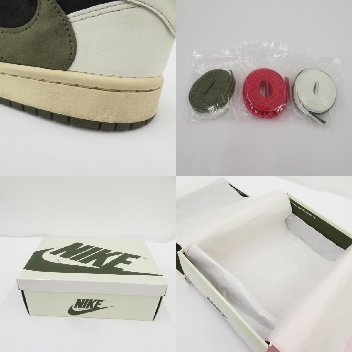NIKE | ナイキ Travis Scott×Women's AJ1 Low OG Olive' FB鑑定済 スニーカー DZ4137-106 サイズ:24.0cm ブラック × カーキ 24cm【瀬戸大橋店】