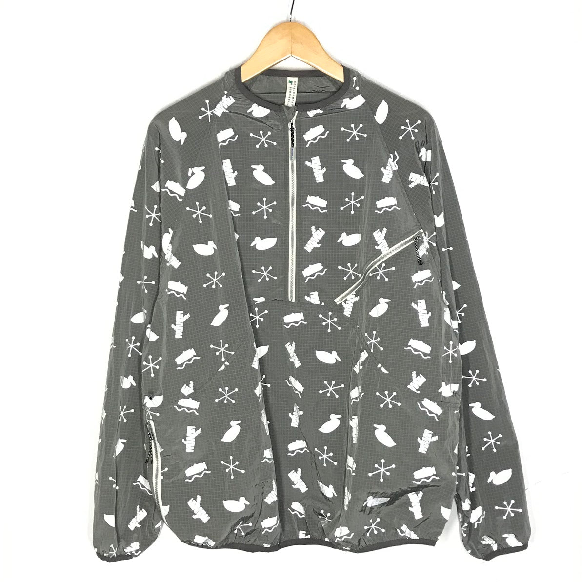 NOROLL | ノーロール SIGN REFLECTION PULLOVER 総柄 ナイロンプルオーバー ナイロンジャケット グレー【倉吉店】