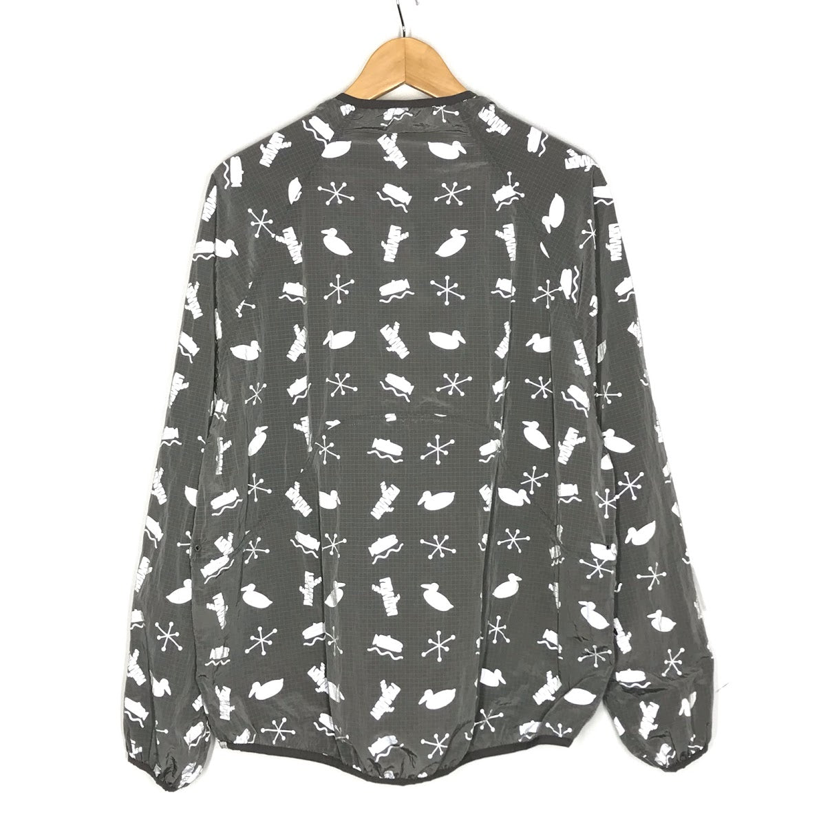 NOROLL | ノーロール SIGN REFLECTION PULLOVER 総柄 ナイロンプルオーバー ナイロンジャケット グレー【倉吉店】
