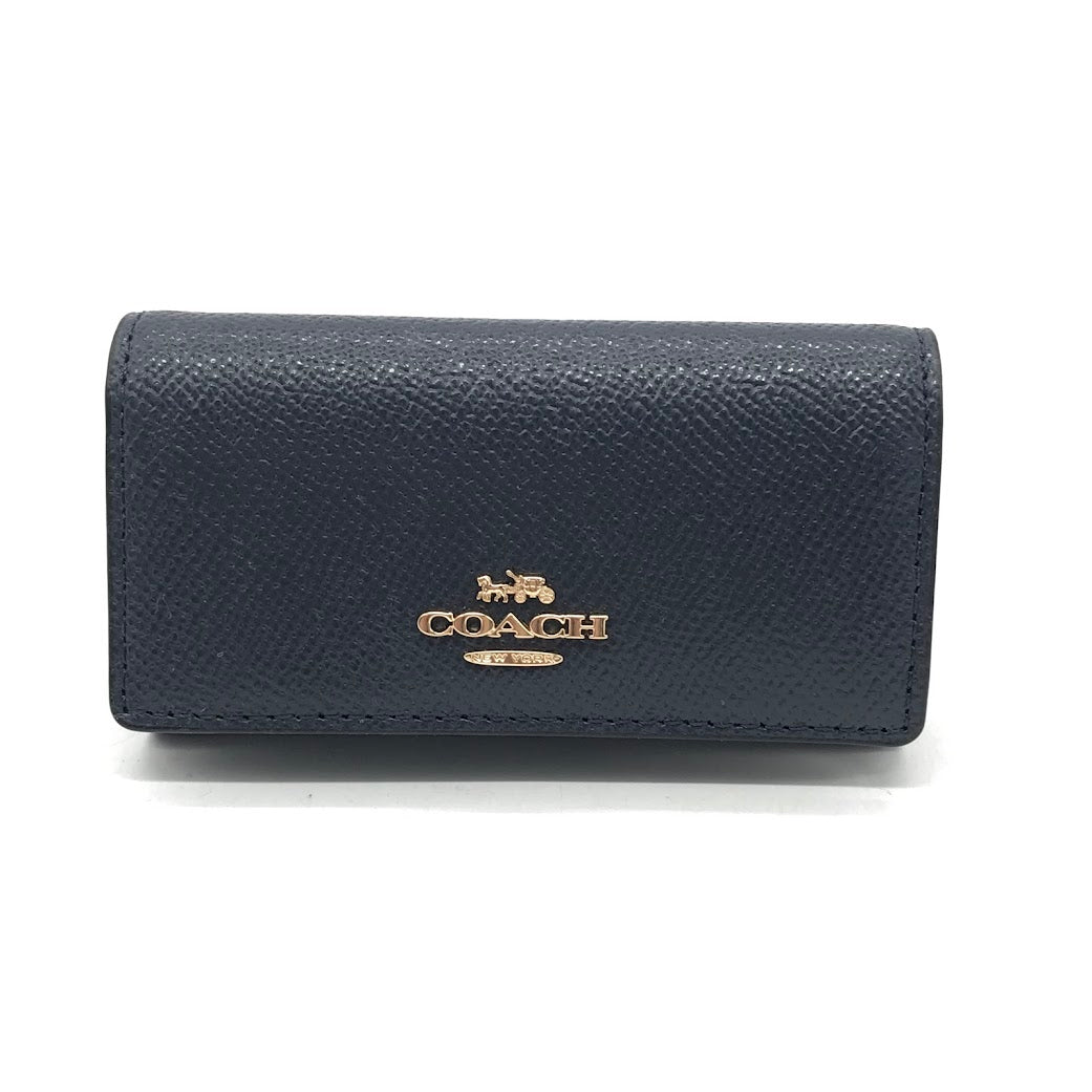 COACH | コーチ 6リングキー ケース クロスグレイン キーケース 58359 ネイビー【倉吉店】