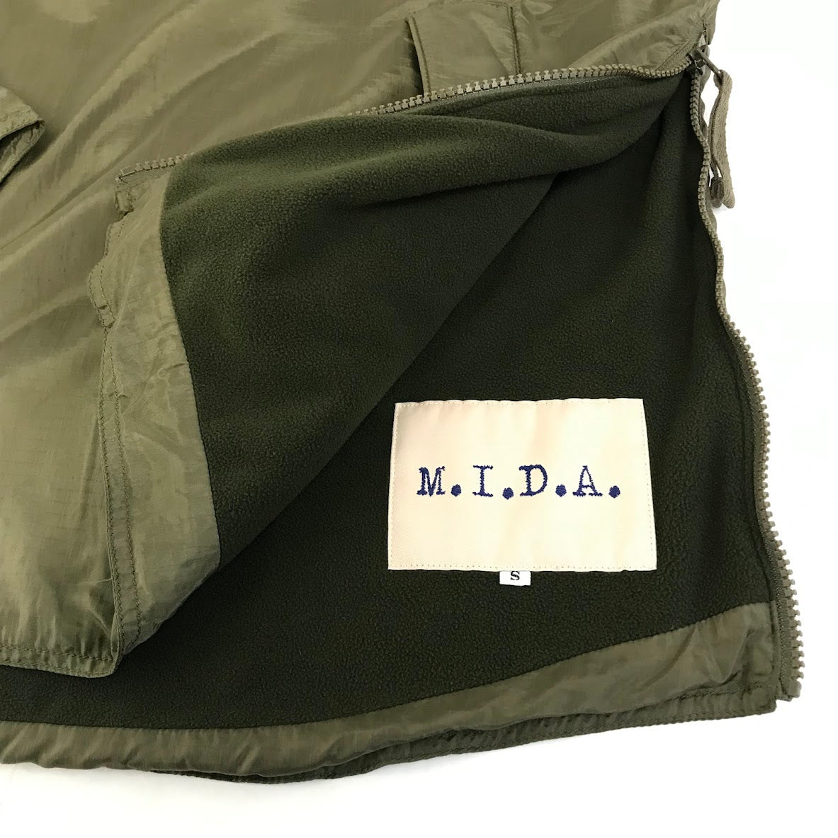 M.I.D.A | ミダ RIPSTOPNYLON /POLATEC ANORAK アノラック スタンドカラー プルオーバー その他トップス M213200 カーキグリーン サイズ：S【倉吉店】