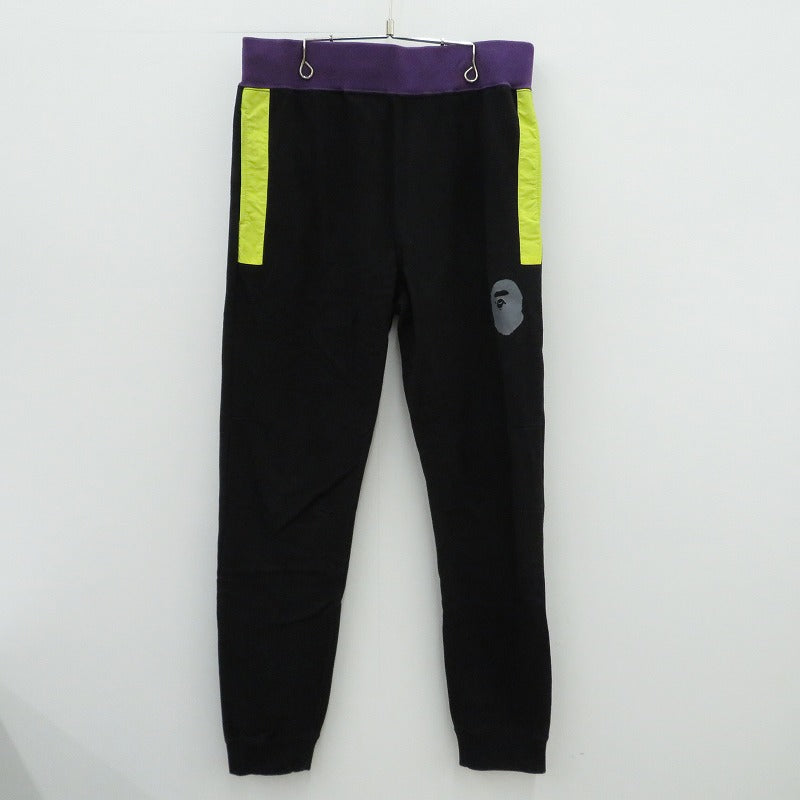 A BATHING APE | アベイシングエイプ Color Block Slim Sweatpants パンツ 001PTE301010X ブラック サイズ：L【瀬戸大橋店】
