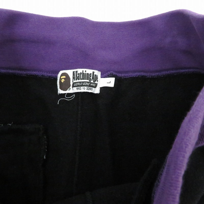 A BATHING APE | アベイシングエイプ Color Block Slim Sweatpants パンツ 001PTE301010X ブラック サイズ：L【瀬戸大橋店】