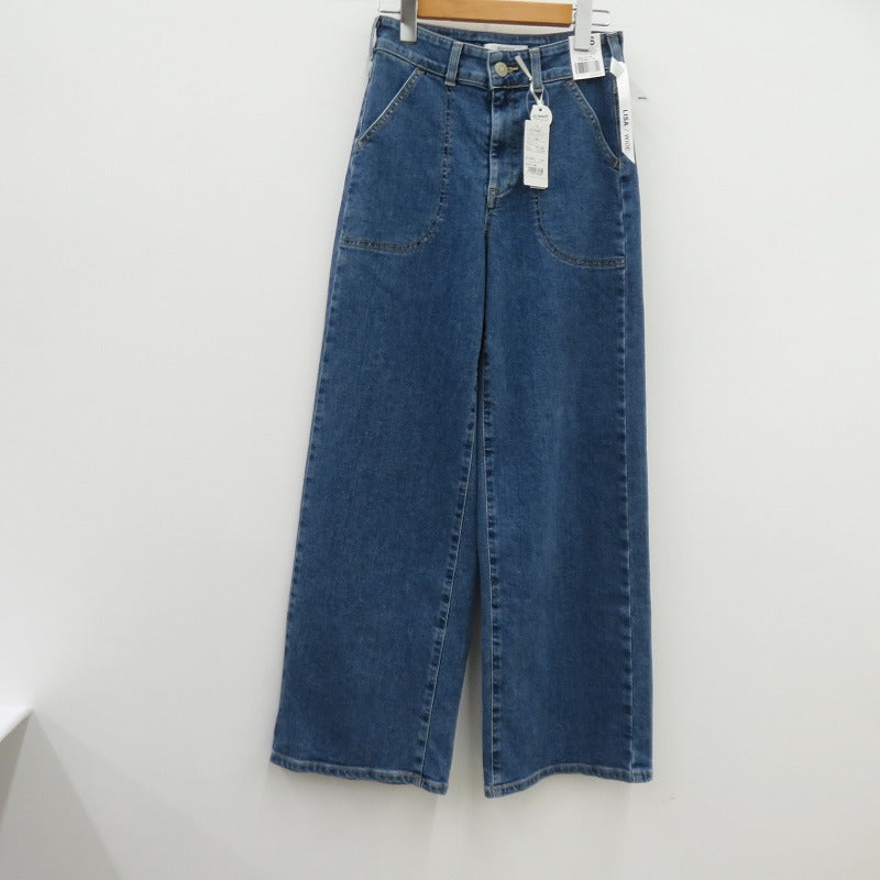 SOMETHING LISAレースUPワイドパンツ デニムパンツ ブルー サイズ：S【瀬戸大橋店】
