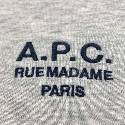 A.P.C | アーペーセー ワンポイントロゴ刺繍 スウェット グレー(ロゴ刺繍：ネイビー) サイズ：M【倉吉店】