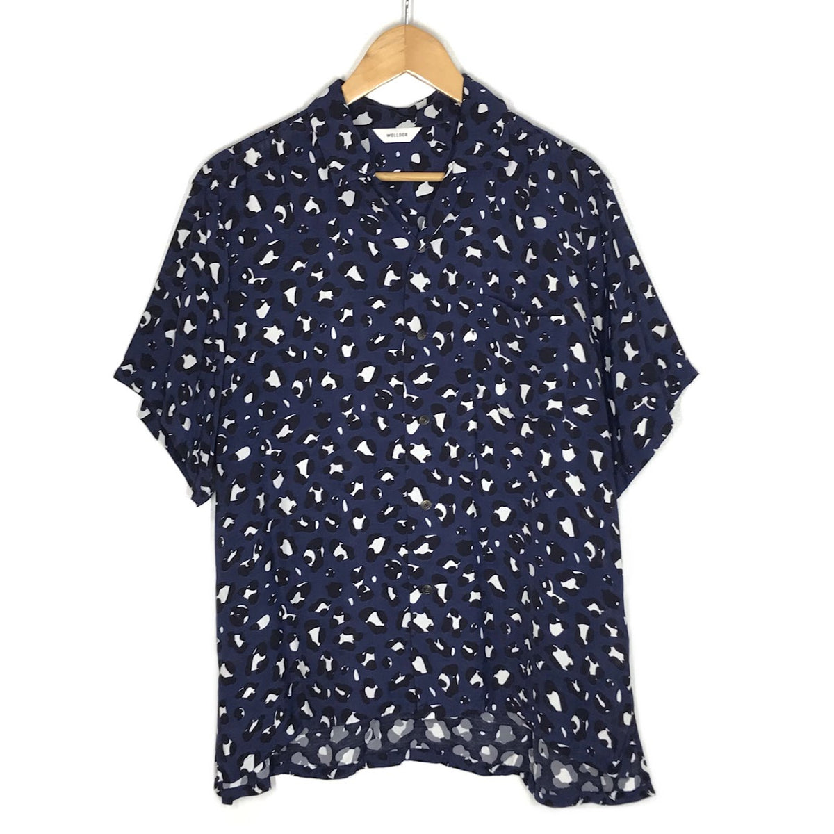 WELLDER | ウェルダー レーヨンシャツ レオパード柄 半袖シャツ WM19SSH08 ネイビー サイズ：4【倉吉店】【代金引換不可・日時指定不可】【ポスト投函】