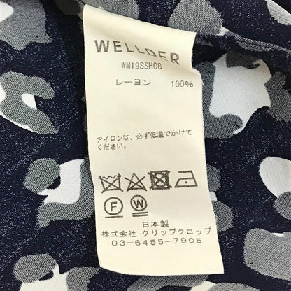 WELLDER | ウェルダー レーヨンシャツ レオパード柄 半袖シャツ WM19SSH08 ネイビー サイズ：4【倉吉店】【代金引換不可・日時指定不可】【ポスト投函】
