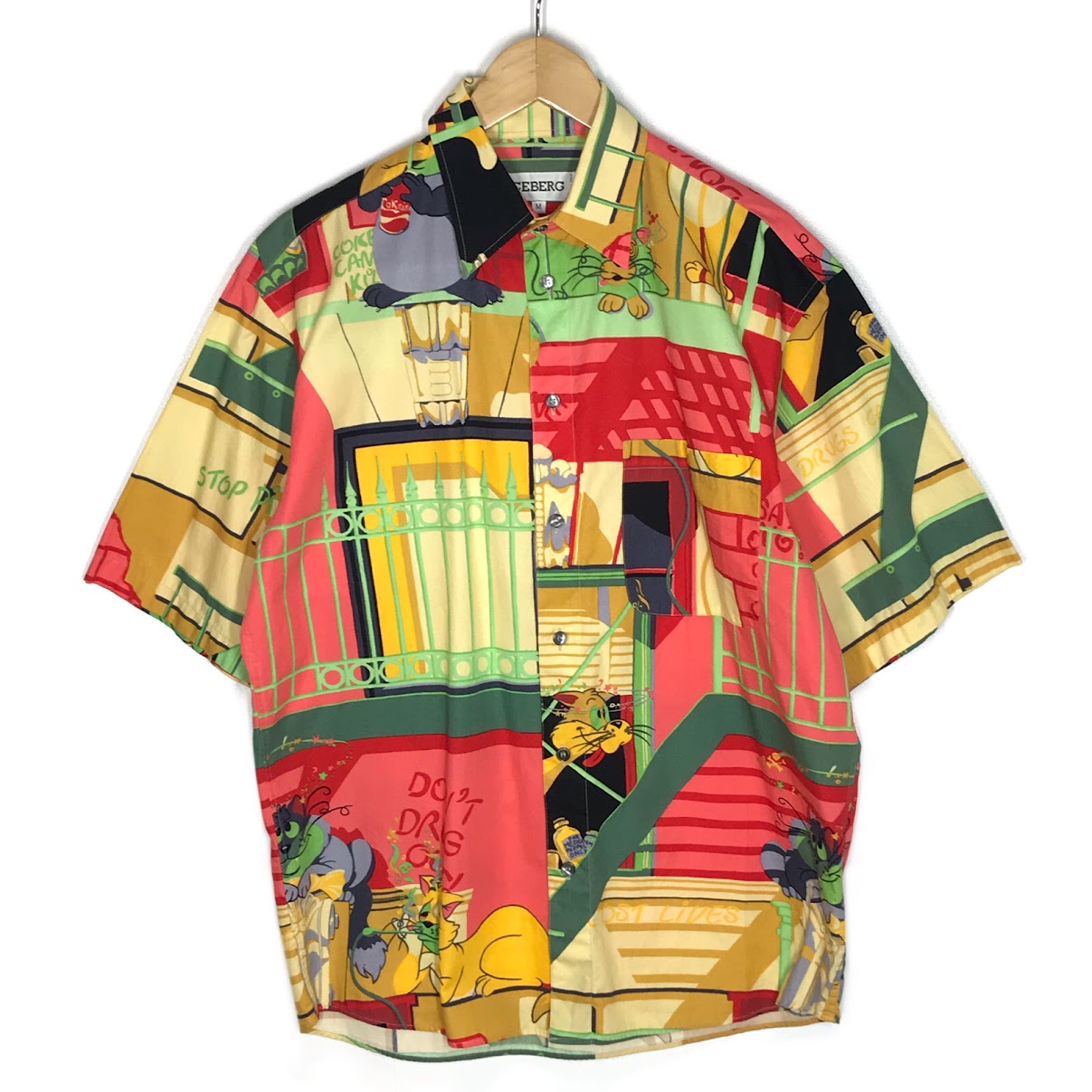 ICEBERG｜アイスバーグ 総柄シャツ 半袖シャツ サイズ：M【倉吉店】【代金引換不可・日時指定不可】【ポスト投函】