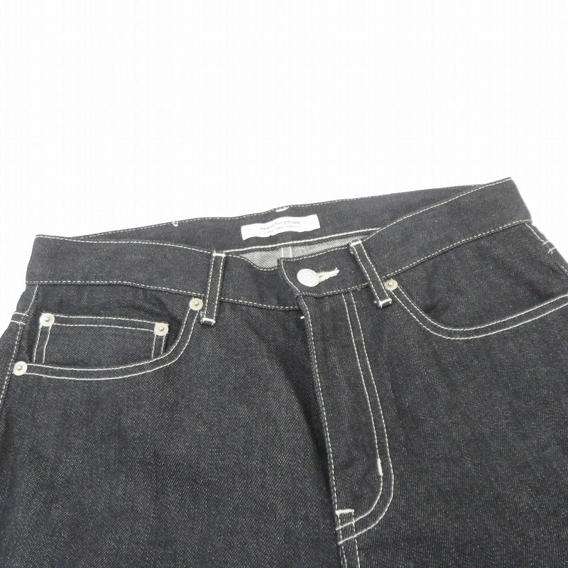 beautiful people | ビューティフルピープル selvedge denim ordinary fit デニムパンツ 1000105084 ブラック サイズ：36【瀬戸大橋店】