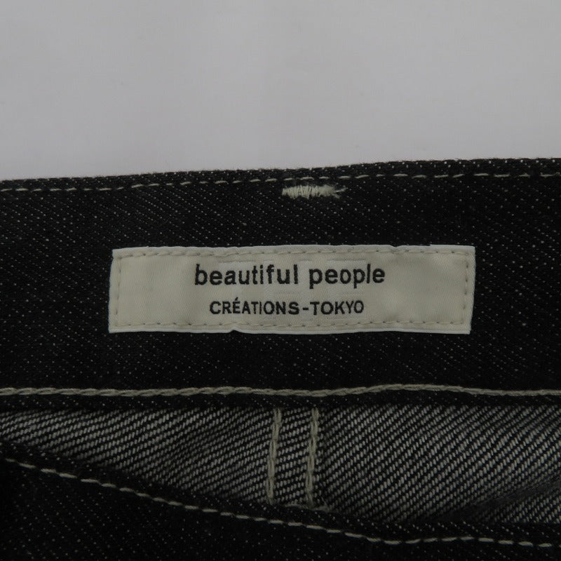 beautiful people | ビューティフルピープル selvedge denim ordinary fit デニムパンツ 1000105084 ブラック サイズ：36【瀬戸大橋店】