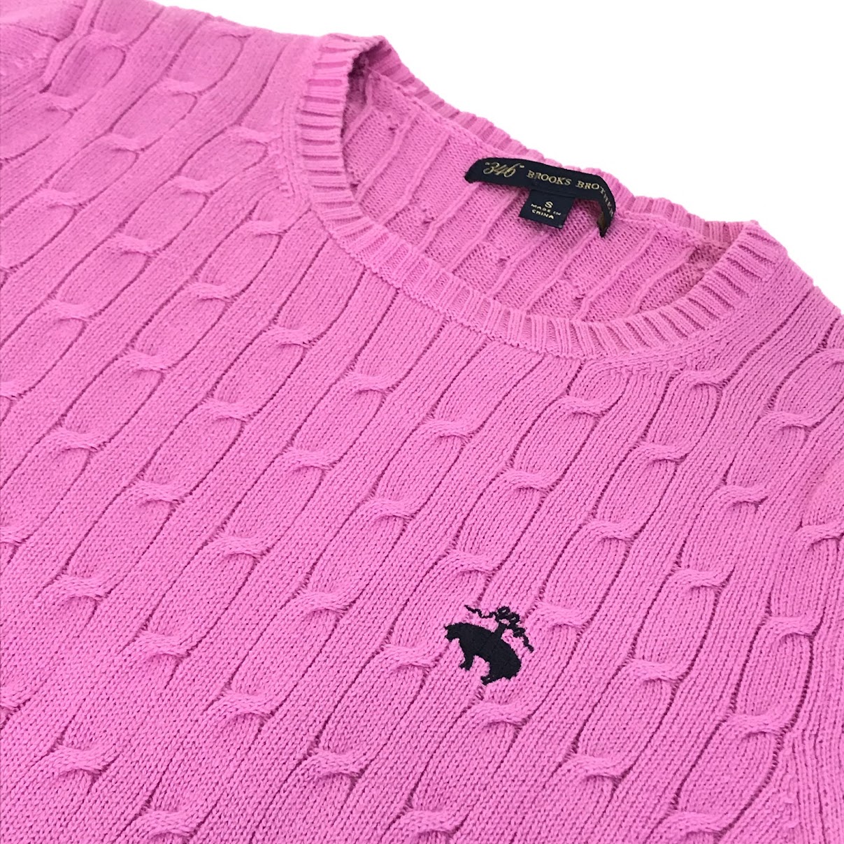 Brooks Brothers | ブルックスブラザーズ ケーブル編みニット セーター 4139-105S1 ピンク サイズ：S【倉吉店】