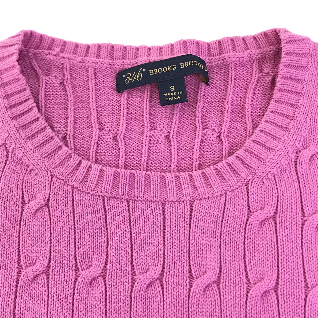 Brooks Brothers | ブルックスブラザーズ ケーブル編みニット セーター 4139-105S1 ピンク サイズ：S【倉吉店】