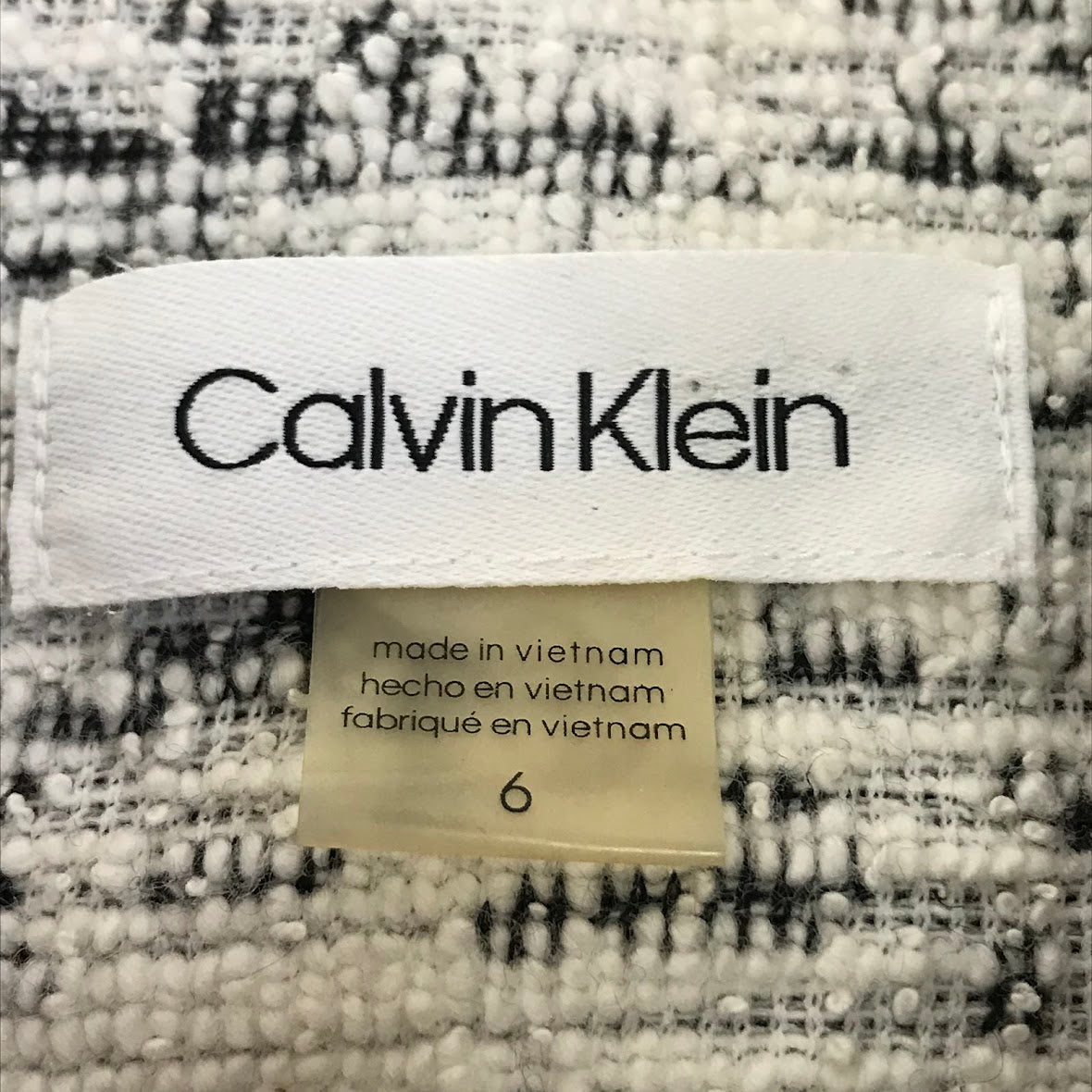 Calvin Klein | カルバンクライン ツイードワンピース サイズ:6 ワンピース ホワイト【倉吉店】