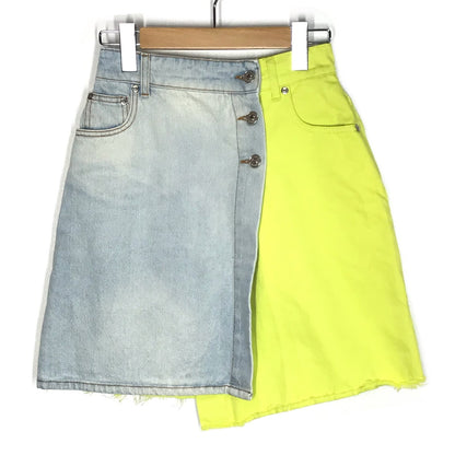 MSGM | エムエスジーエム 切り替えデニムスカート ミニスカート 184497-06 グリーン サイズ：38【倉吉店】