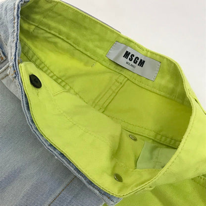 MSGM | エムエスジーエム 切り替えデニムスカート ミニスカート 184497-06 グリーン サイズ：38【倉吉店】