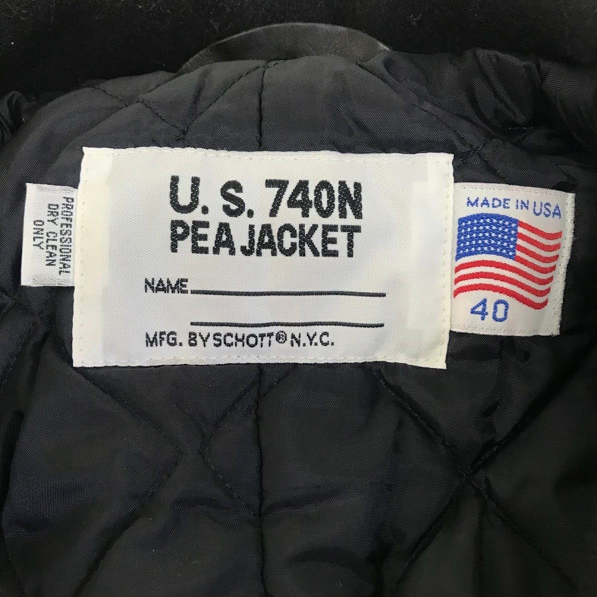 schott | ショット U.S.740N PEA JACKET ピーコート ブラック サイズ：40【倉吉店】