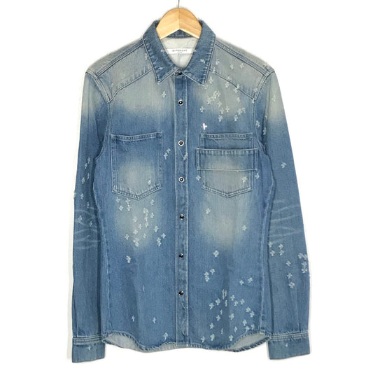 GIVENCHY | ジバンシィ クラッシュ加工 デニムボタンシャツ 長袖シャツ 16F 0906 485 ブルー サイズ：XS【倉吉店】