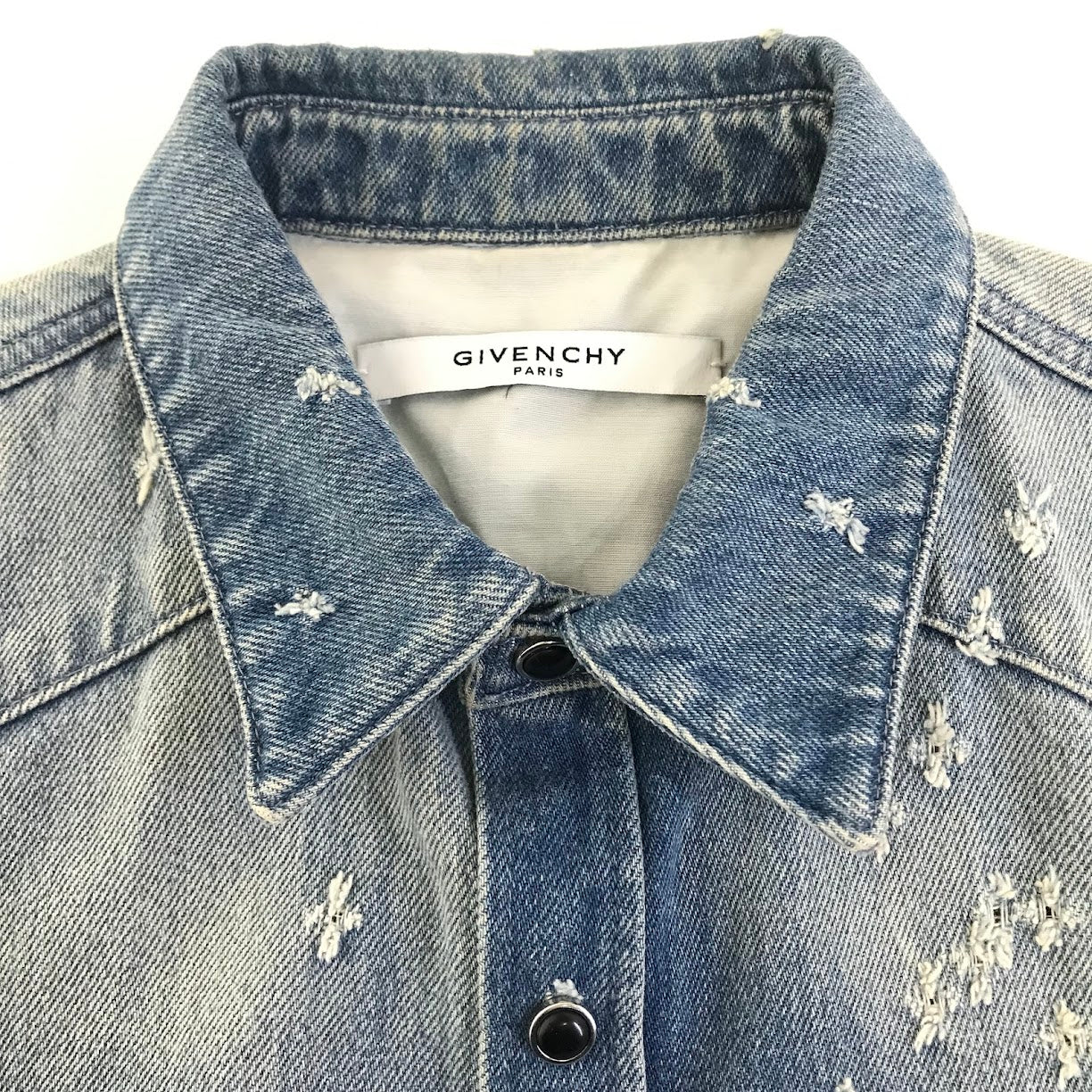 GIVENCHY | ジバンシィ クラッシュ加工 デニムボタンシャツ 長袖シャツ 16F 0906 485 ブルー サイズ：XS【倉吉店】