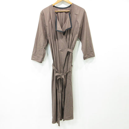 BEAMS | ビームス Demi-Luxe BEAMS デミルクスビームス カシュクールコットンリネンワンピース 長袖ワンピース ワンピース 68-26-0467-594 ブラウン サイズ：不明【三重本店】
