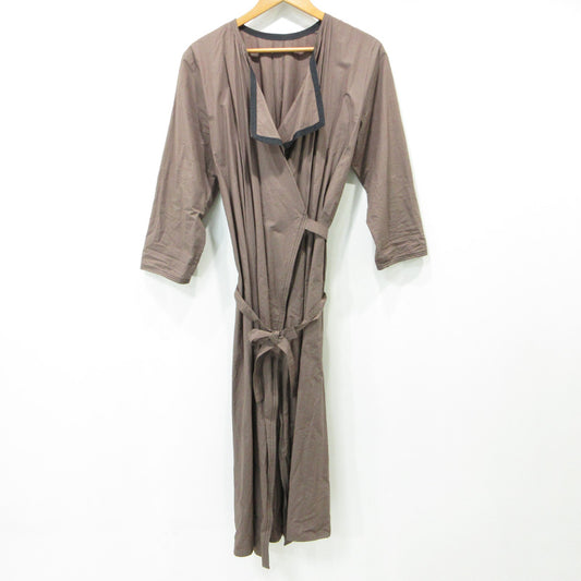 BEAMS | ビームス Demi-Luxe BEAMS デミルクスビームス カシュクールコットンリネンワンピース 長袖ワンピース ワンピース 68-26-0467-594 ブラウン サイズ：不明【三重本店】