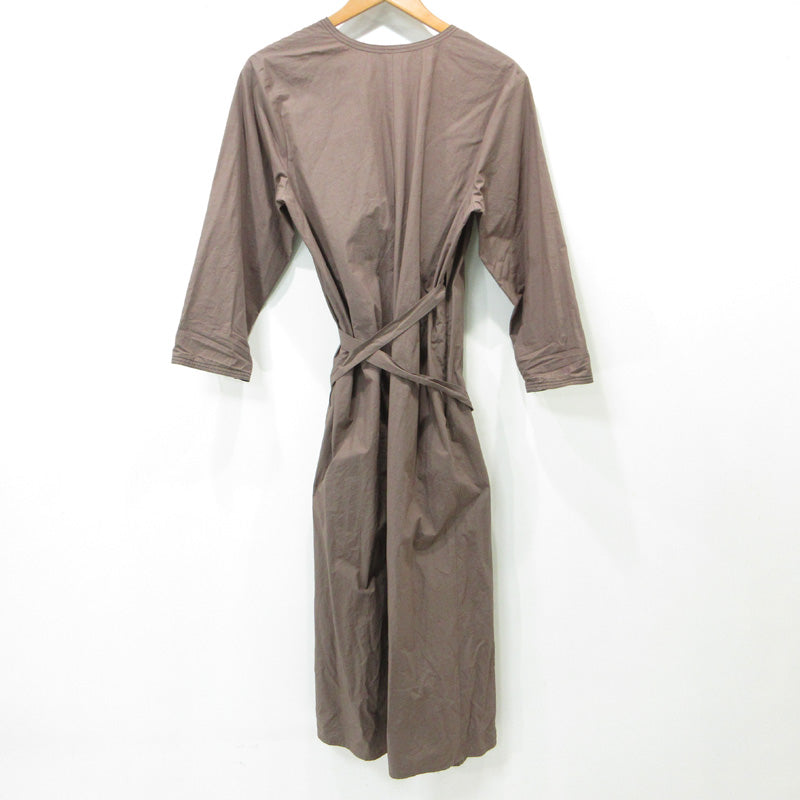 BEAMS | ビームス Demi-Luxe BEAMS デミルクスビームス カシュクールコットンリネンワンピース 長袖ワンピース ワンピース 68-26-0467-594 ブラウン サイズ：不明【三重本店】
