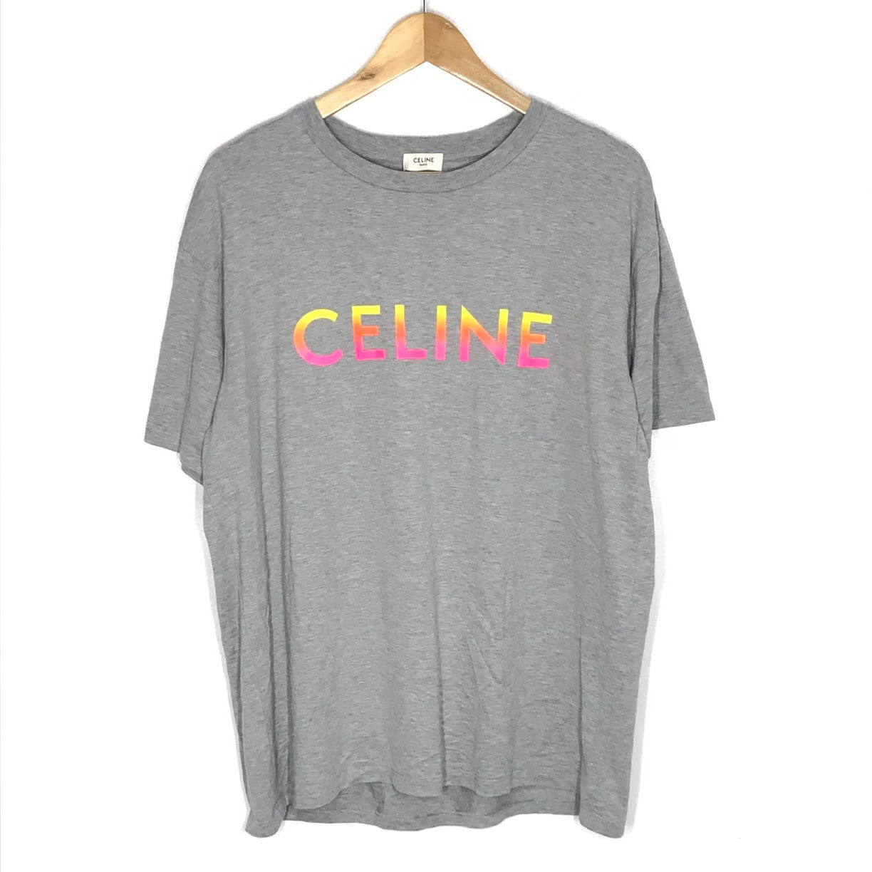 CELINE | セリーヌ Gradient Logo Print ロゴプリント グラデーション 半袖Ｔシャツ 2X10B671Q グレー サイズ：S【倉吉店】