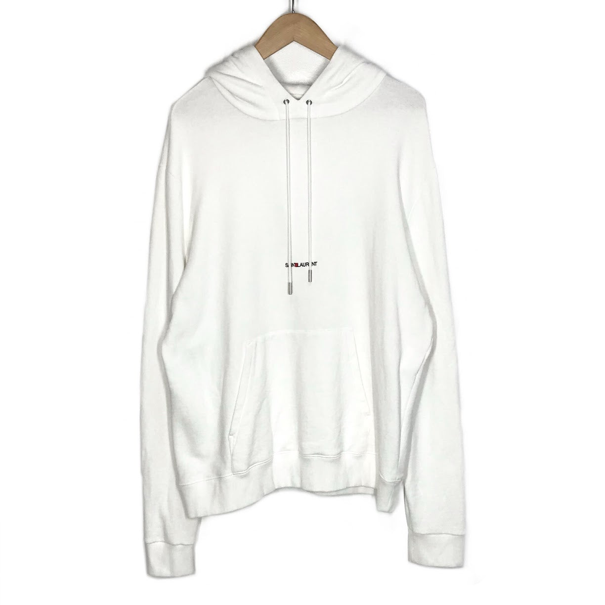 SAINT LAURENT | サンローラン ロゴプルオーバーパーカー パーカー 464581 ホワイト サイズ：XL【倉吉店】