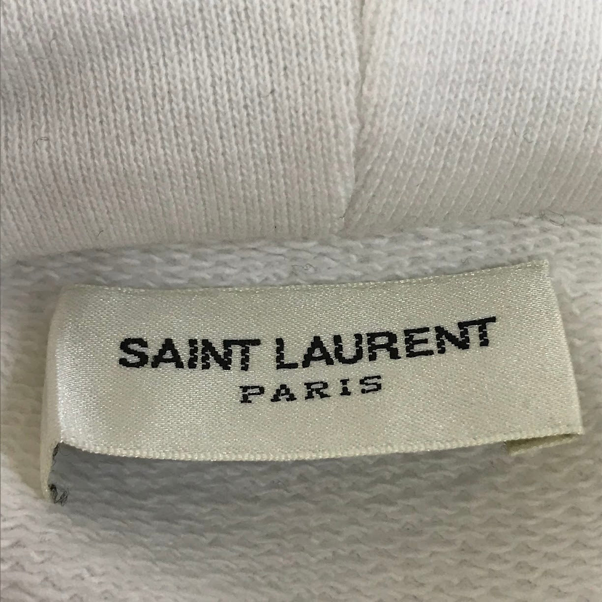 SAINT LAURENT | サンローラン ロゴプルオーバーパーカー パーカー 464581 ホワイト サイズ：XL【倉吉店】
