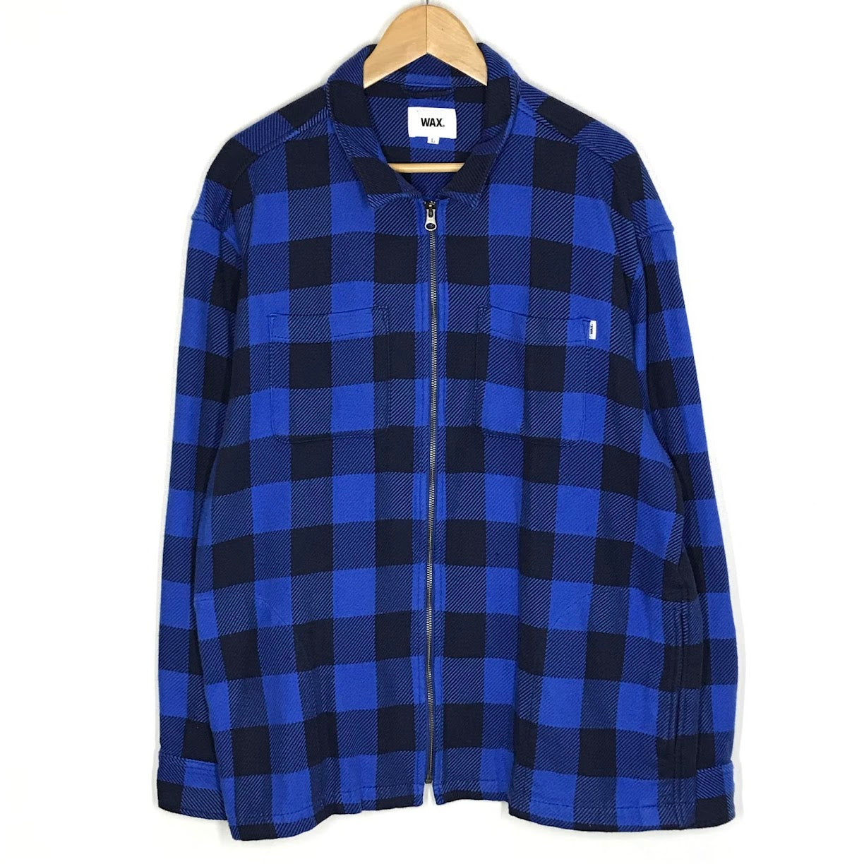 WAX｜ワックス チェック柄 シャツジャケット その他アウター ブルー サイズ：L【倉吉店】