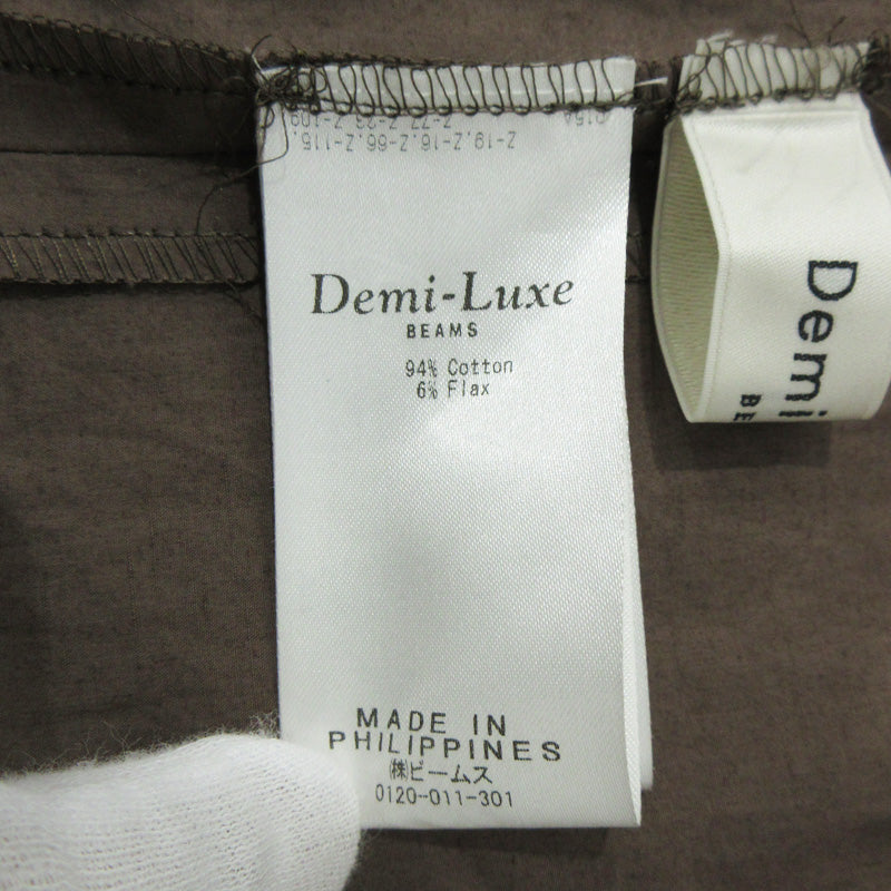 BEAMS | ビームス Demi-Luxe BEAMS デミルクスビームス カシュクールコットンリネンワンピース 長袖ワンピース ワンピース 68-26-0467-594 ブラウン サイズ：不明【三重本店】