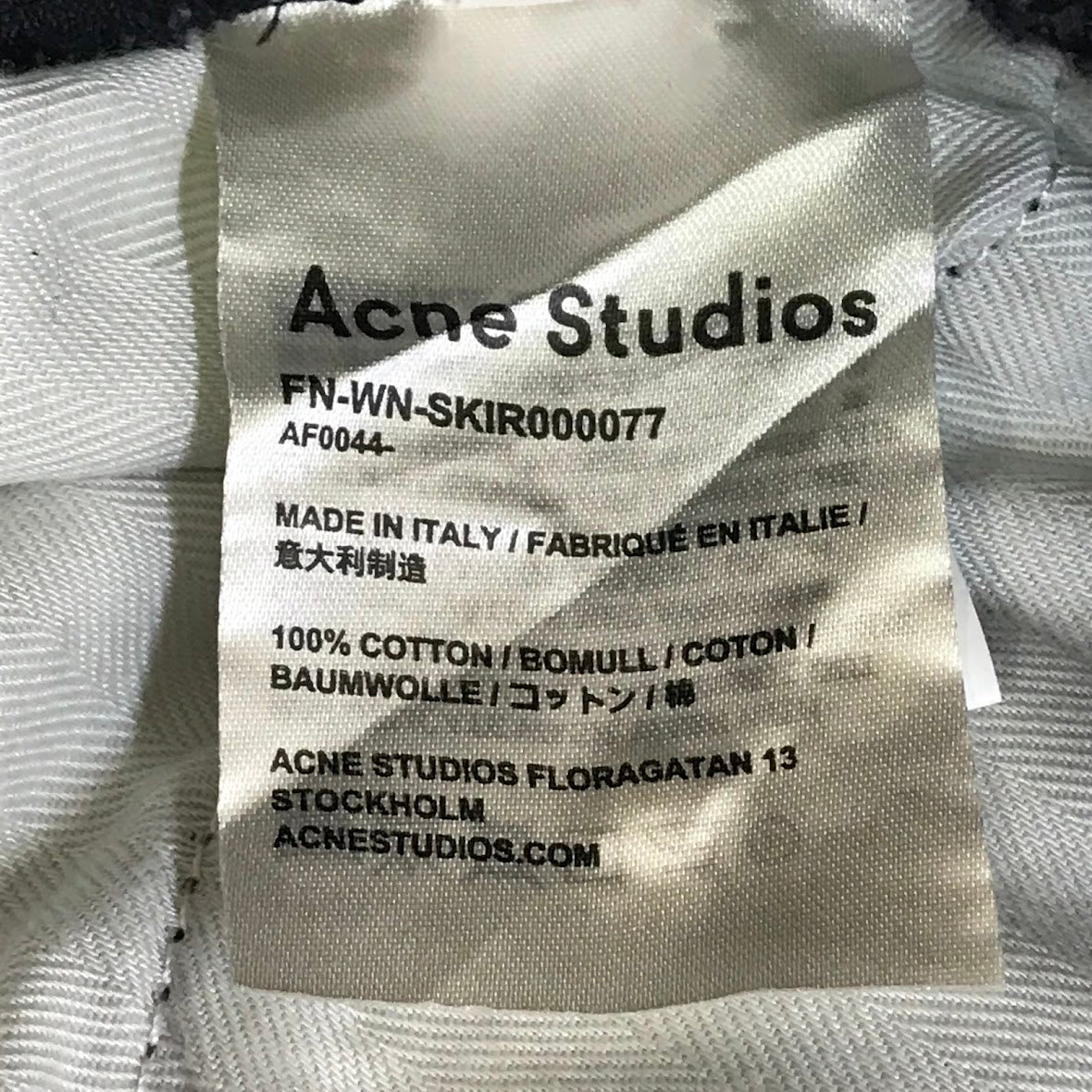 ACNE STUDIOS | アクネストゥディオズ デニムスカート スカート FN-WN-SKIR000077 ブラック サイズ：34【倉吉店】