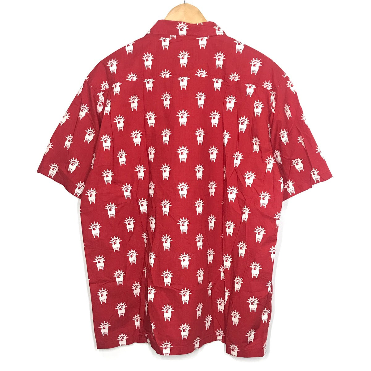 Back Channel | バックチャンネル 自由の女神 総柄 半袖シャツ レッド サイズ：XXL【倉吉店】