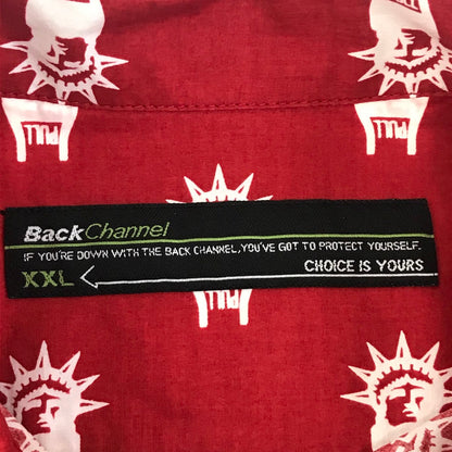 Back Channel | バックチャンネル 自由の女神 総柄 半袖シャツ レッド サイズ：XXL【倉吉店】