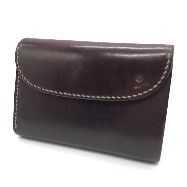 LEATHER ARTS & CRAFTS MOTO | レザーアーツアンドクラフツモト HAND-DYED MIDDLE WALLET 三つ折り財布 W6D ボルドー/バーガンディー【倉吉店】
