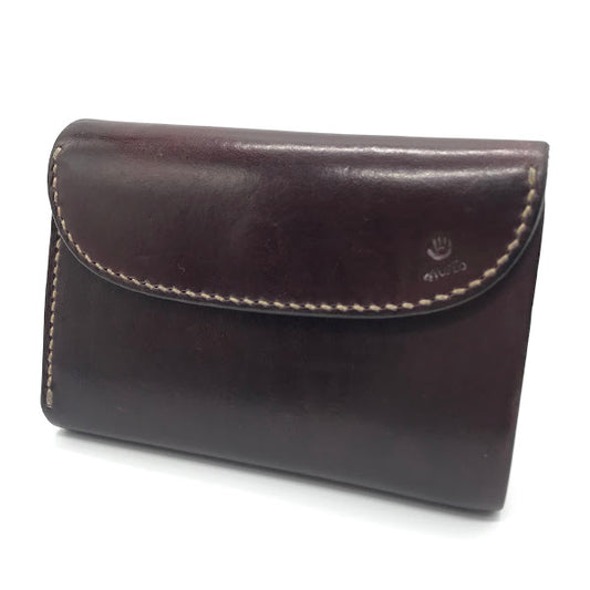 LEATHER ARTS & CRAFTS MOTO | レザーアーツアンドクラフツモト HAND-DYED MIDDLE WALLET 三つ折り財布 W6D ボルドー/バーガンディー【倉吉店】