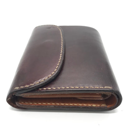 LEATHER ARTS & CRAFTS MOTO | レザーアーツアンドクラフツモト HAND-DYED MIDDLE WALLET 三つ折り財布 W6D ボルドー/バーガンディー【倉吉店】